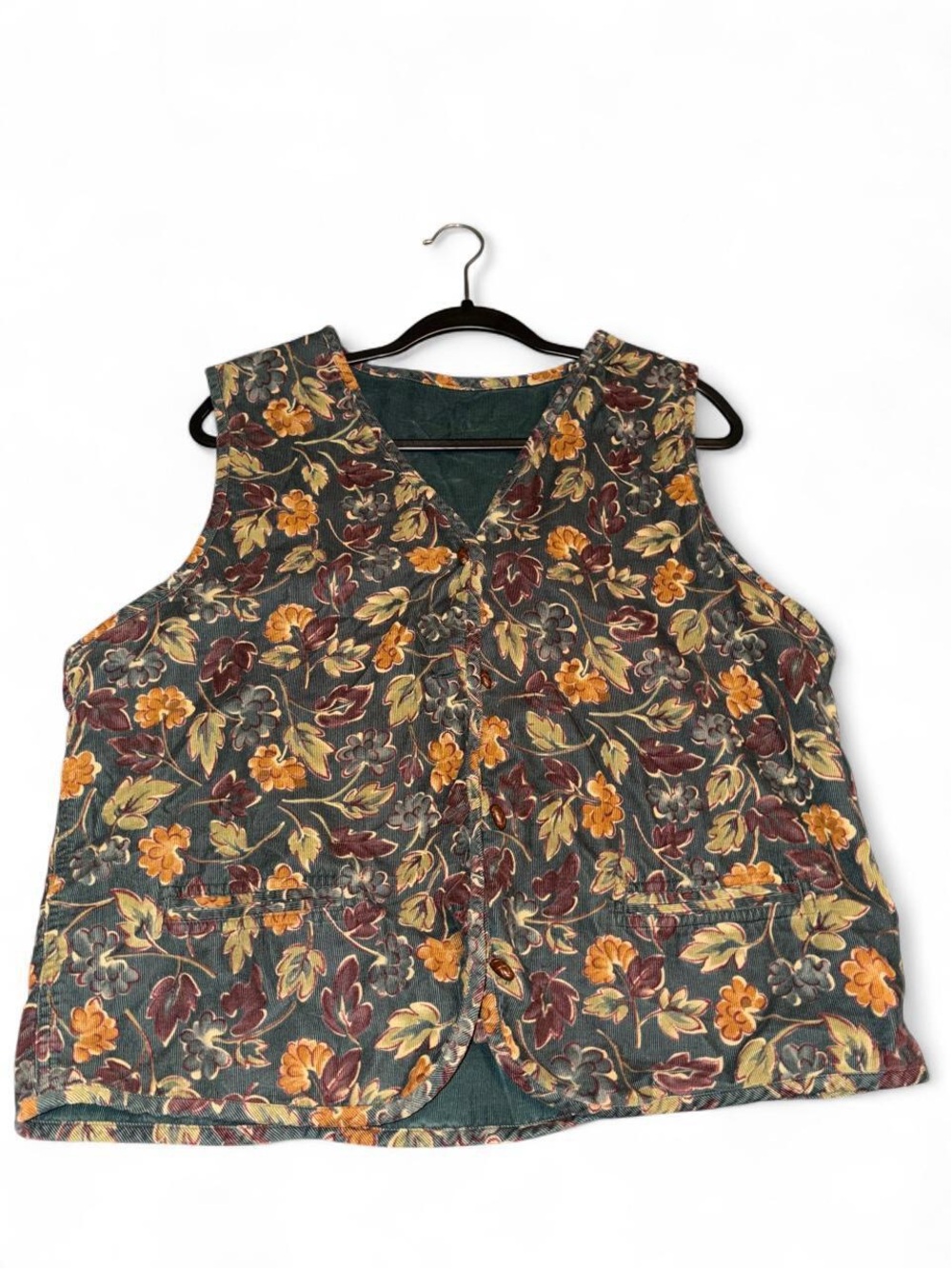 Floral V-Neck Sleeveless Vest